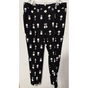 Nine West Size 14 Black White Purple Dress Pants Slacks